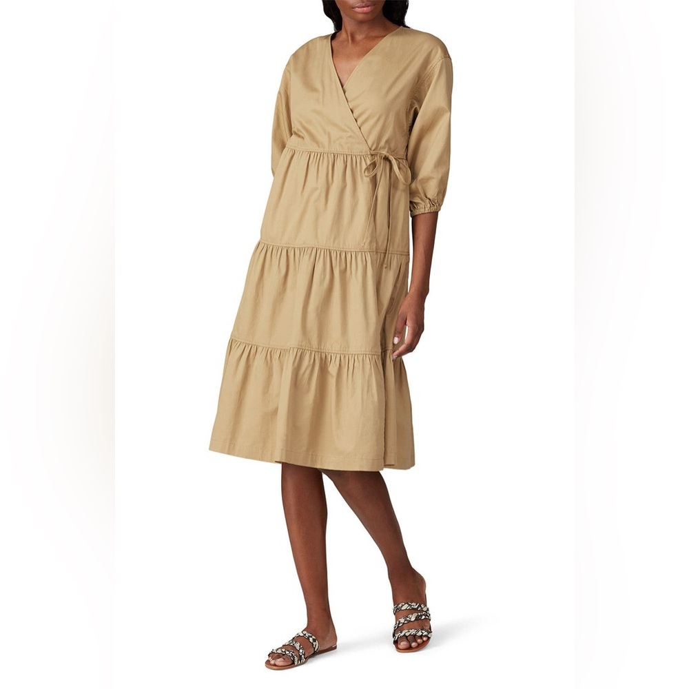 Beige Wrap dress with pockets